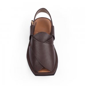 چپلی پیشاوری چرمی درجه دوم تل رابری که از چرم و رابر عادی برای ساخت آن بکار رفته