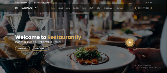 تمپلیت برای رستورات